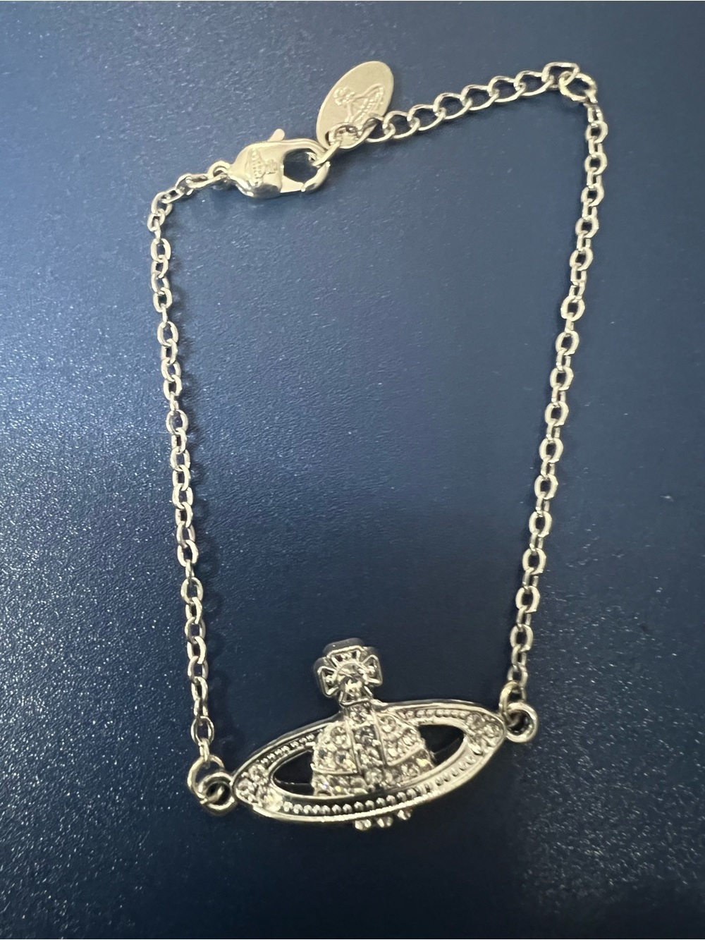 Vivienne Westwood Gold Orb Pendant Chain Bracelet with Logo Tag